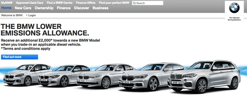 BMW Homepage Logo Display