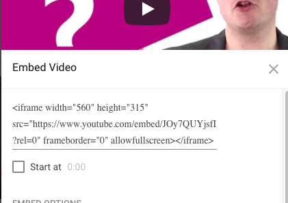 how to embed a youtube video onto WordPress